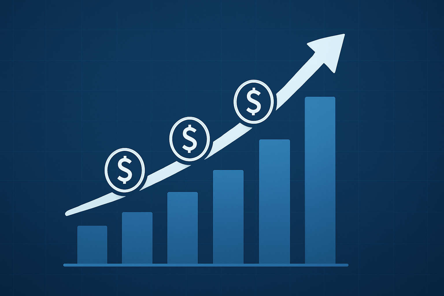 Business growth chart trending upwards